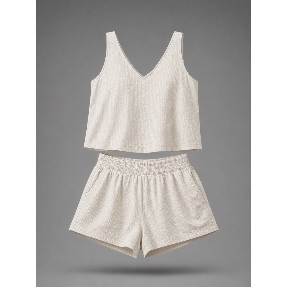 NWT Vuori Villa Textured Two Piece Set Size XXL Sunlight Cream VW1235 VW3082